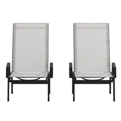 2 регулируемых шезлонга Flash Furniture Brazos, разноцветных