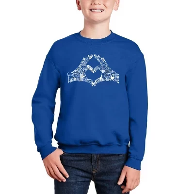 Мирные пальчики - Толстовка с круглым вырезом Boy's Word Art royal