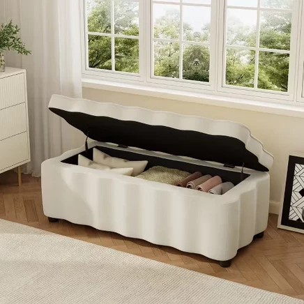 Многофункциональная тахта для хранения Adams Modern Wood белый/тканевый