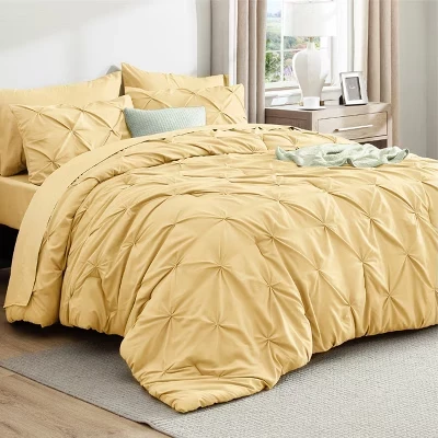 Комплект постельного белья Bed in a Bag с постельным бельем, всесезонное постельное белье Solid Diamond Pintuck, роскошный комплект постельного белья GentleSoft™ в складку, подарок для всей семьи