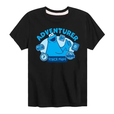 Футболка с коротким рукавом Adventurer Cookie Monster с графическим рисунком черного цвета