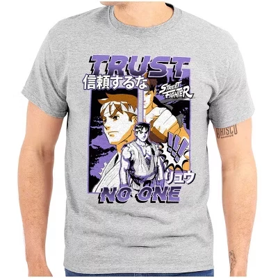 Футболка с графическим рисунком Street Fighter Ryu Trust No One для мужчин или женщин, лицензионная черная