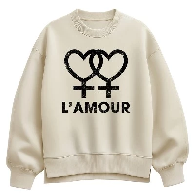 Женский свитшот Instant Message L'amour Hearts, кремовый
