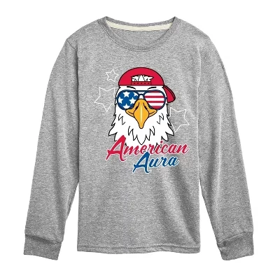 Американская футболка Aura Eagle с длинным рукавом и графическим рисунком athletic heather