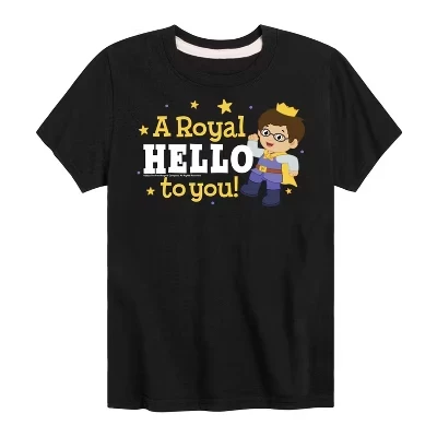 Мальчиковая футболка Daniel Tiger «A Royal Hello», черная