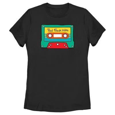 Женская футболка Cassette Tape Hits черного цвета