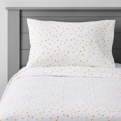 Детский комплект постельного белья Pillowfort Stars, желто-белый