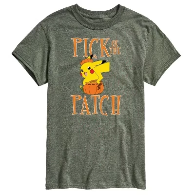 Мужская футболка с коротким рукавом и рисунком Pokémon - Pick Of The Patch зеленого цвета