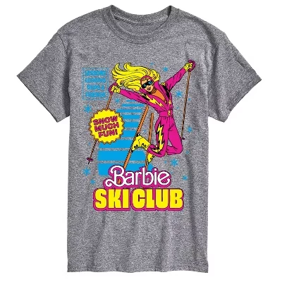 Мужская футболка Barbie Ski Club с принтом, меланжевая