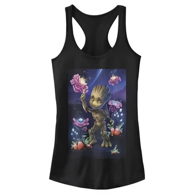Женская майка Marvel Guardians of the Galaxy Groot, черная