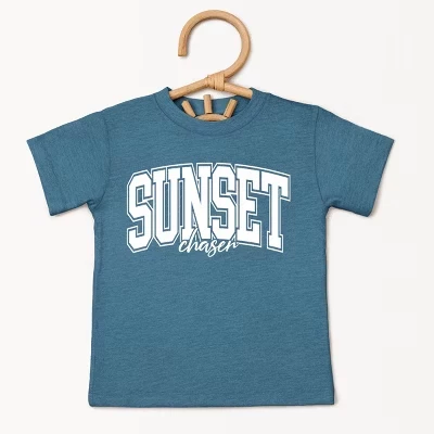 Футболка для малышей с коротким рукавом Varsity Sunset Chaser бирюзового цвета