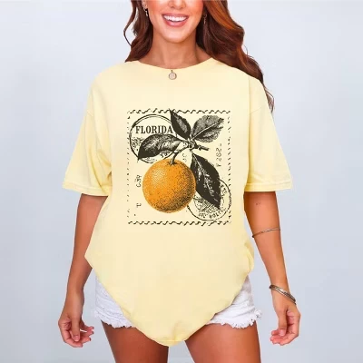 Florida Orange - Женская одежда, окрашенная в графический цвет футболка butter