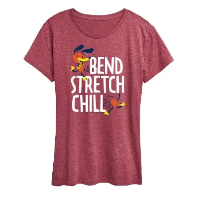 Женская облегающая футболка Dog Bend Stretch Chill с коротким рукавом и графическим принтом