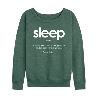 Женская рубашка Sleep Definition из легкого французского махрового полотна с широким вырезом и длинными рукавами с графическим рисунком heather juniper