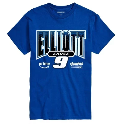 Мужская футболка с коротким рукавом Chase Elliott Prime Hendrick с графическим принтом, синяя