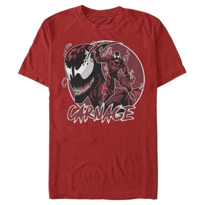 Мужская футболка Venom Carnage Mask Circle, красная