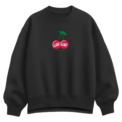 Женская толстовка Cherry Coke Cap Cherries Oversize из флиса черного цвета