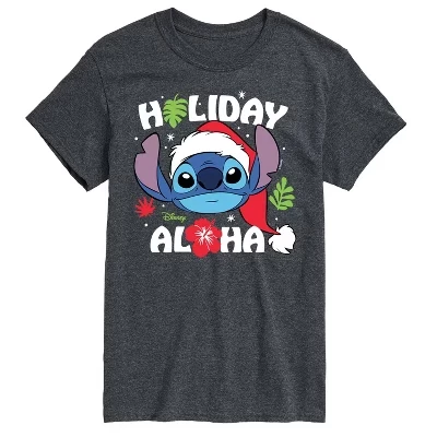 Мужская футболка Lilo & Stitch Holiday Aloha, серая
