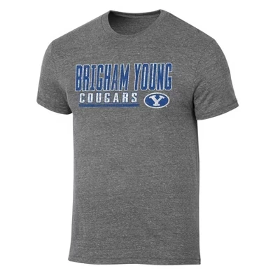 Мужская серая трехслойная футболка с коротким рукавом BYU Cougars