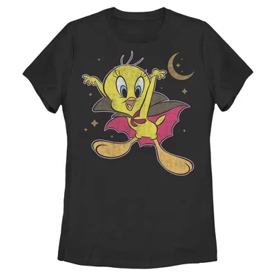 Женская футболка Looney Tunes Tweety, Дракула, черная