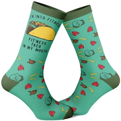 Мужские забавные носки Taco Socks в комплекте из 4 упаковок носков с потрясающей графикой для мужчин - Crazy Dog Socks For Laughs fitness taco