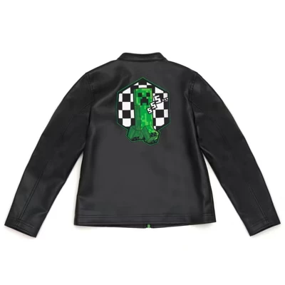 Куртка из искусственной кожи черного цвета, крипер