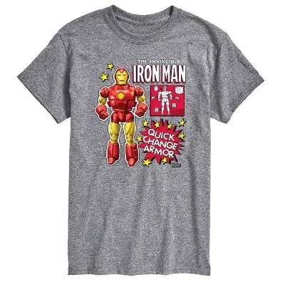Men's -  - Iron Man Action Figure Short Sleeve Graphic T-Shirt athletic heather