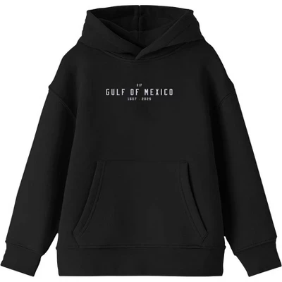 Молодежная толстовка с капюшоном RIP of Mexico Gulf of Mexico 1607-2025 черный