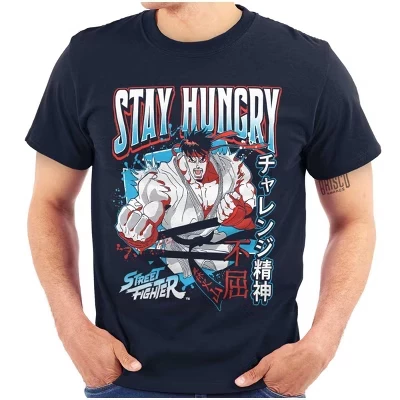 Мужская футболка Brisco Brands Ryu Stay Hungry, синяя