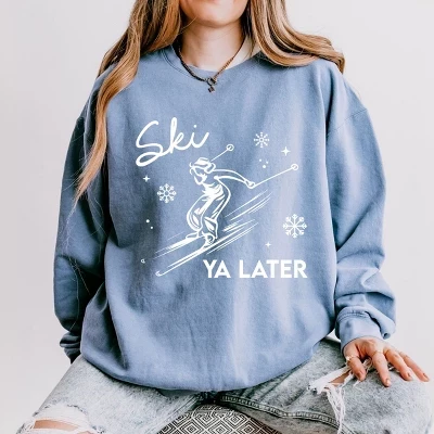 Ski Ya Later Snowflake - Женская легкая одежда, окрашенная толстовка