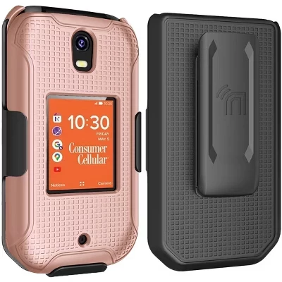 Чехол с кобурой Nakedcellphone для IRIS Flip Phone, розовое золото