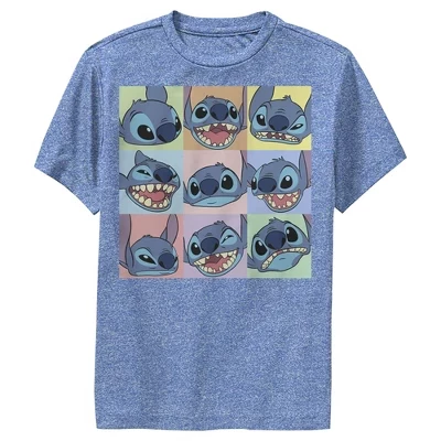 Мимика мальчика на футболке Stitch Performance