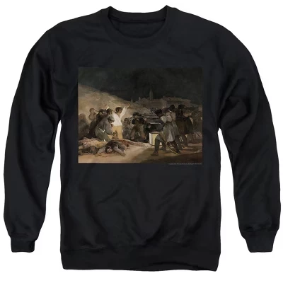 Мужская толстовка Francisco Goya The Third of May 1808 с круглым вырезом, черная