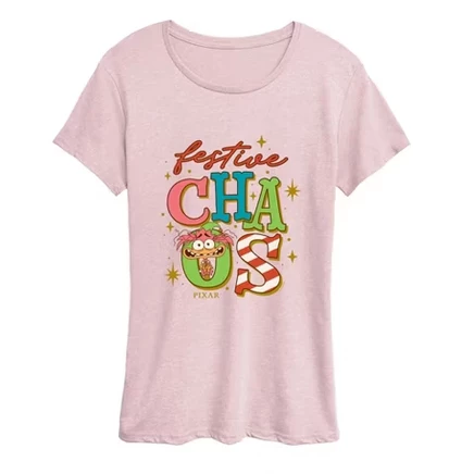 Женская праздничная футболка Chaos с коротким рукавом и графическим рисунком heather pink