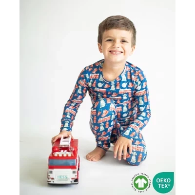 Пижама для мальчиков Lev Baby Firetruck, синяя