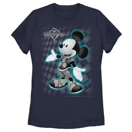 Женская футболка Kingdom Hearts King Mickey, темно-синяя
