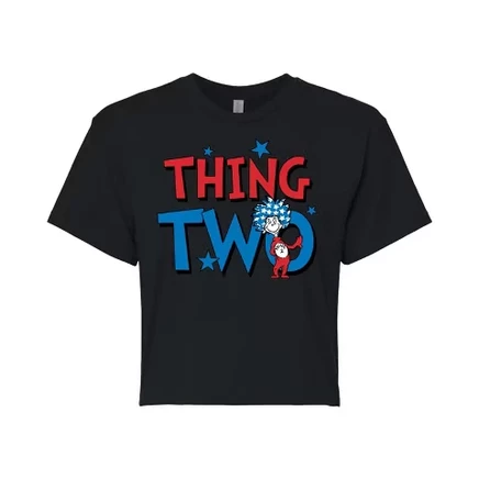Женская укороченная футболка Dr. Seuss Thing Two, черная