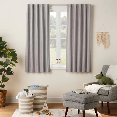 Детская штора блэкаут Pillowfort Chambray, серая