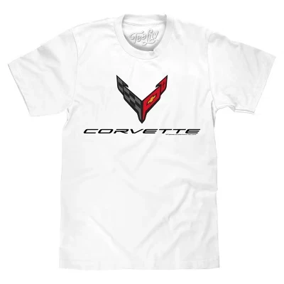 Мужская футболка TEE LUV Chevrolet Corvette C8, белая