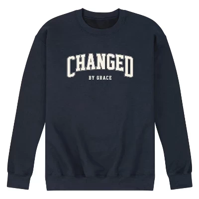 Мужская флисовая толстовка Changed By Grace Collegiate с графическим рисунком темно-синего цвета.