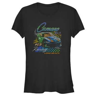Женская футболка Chevrolet Camaro Long Beach, черная