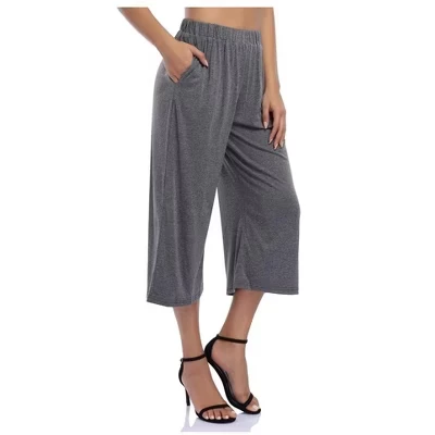 Женские брюки-палаццо Yesfashion с карманами, серые
