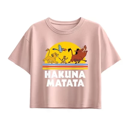 Футболка Hakuna Matata Sunset с коротким рукавом и графическим рисунком светло-розового цвета