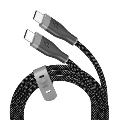 Кабель USB‑C 60 Вт j5create двойная оплетка, черный
