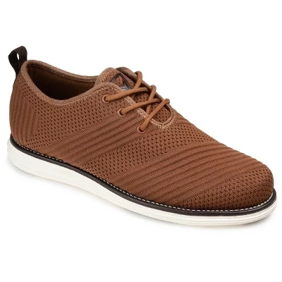 Мужские модельные туфли средней и широкой ширины Vance Mens Novak из трикотажа на шнуровке с круглым носком коричневого цвета