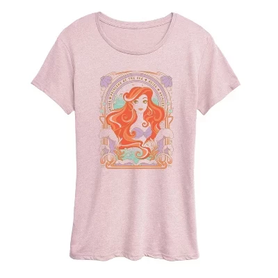 Женская футболка Disney Ariel Portrait с принтом, розовая