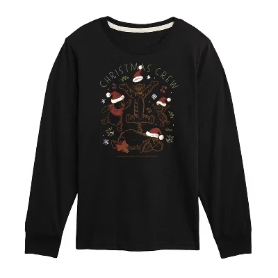 Мальчиковая футболка Winnie the Pooh Christmas Crew, черная