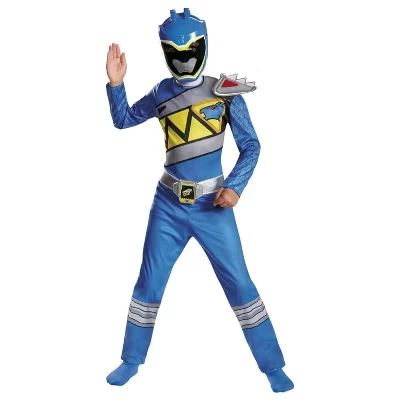 Классический костюм Могучего рейнджера для мальчиков Dino Charge Red Ranger синего цвета