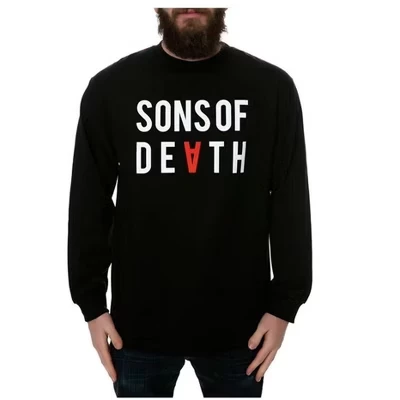 Мужская футболка с рисунком The Sons Of Death LS, черная