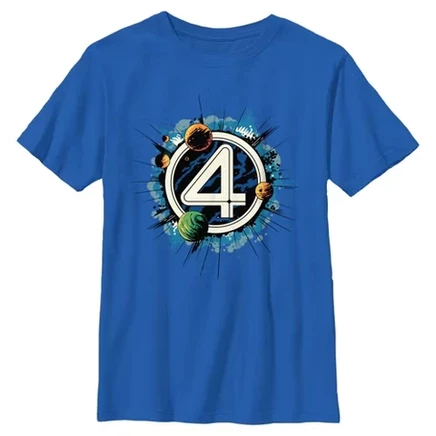 Футболка для мальчиков Marvel Fantastic Four с принтом, королевский синий